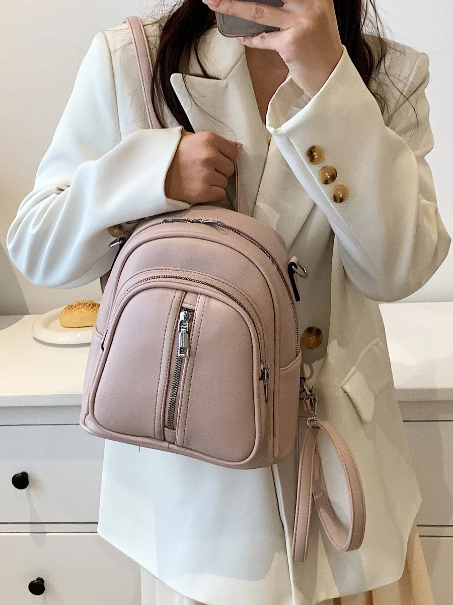 На плечо для женщин 2024 новая модная и элитная мода женский мини-рюкзак на одно