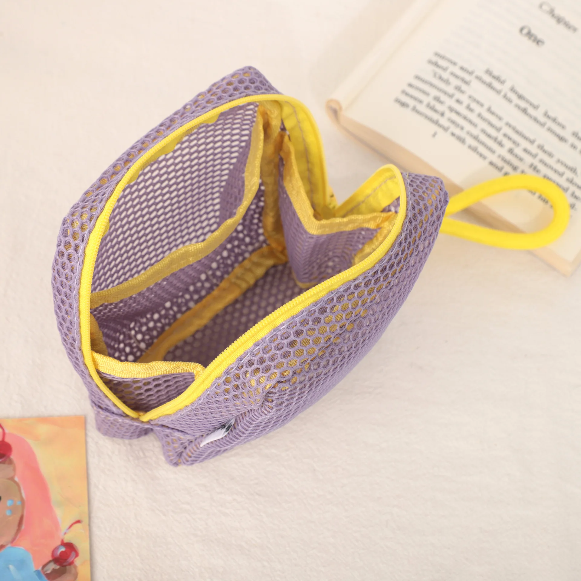 Сумки для ключей небольшой емкости прозрачная косметичка квадратная сетчатая