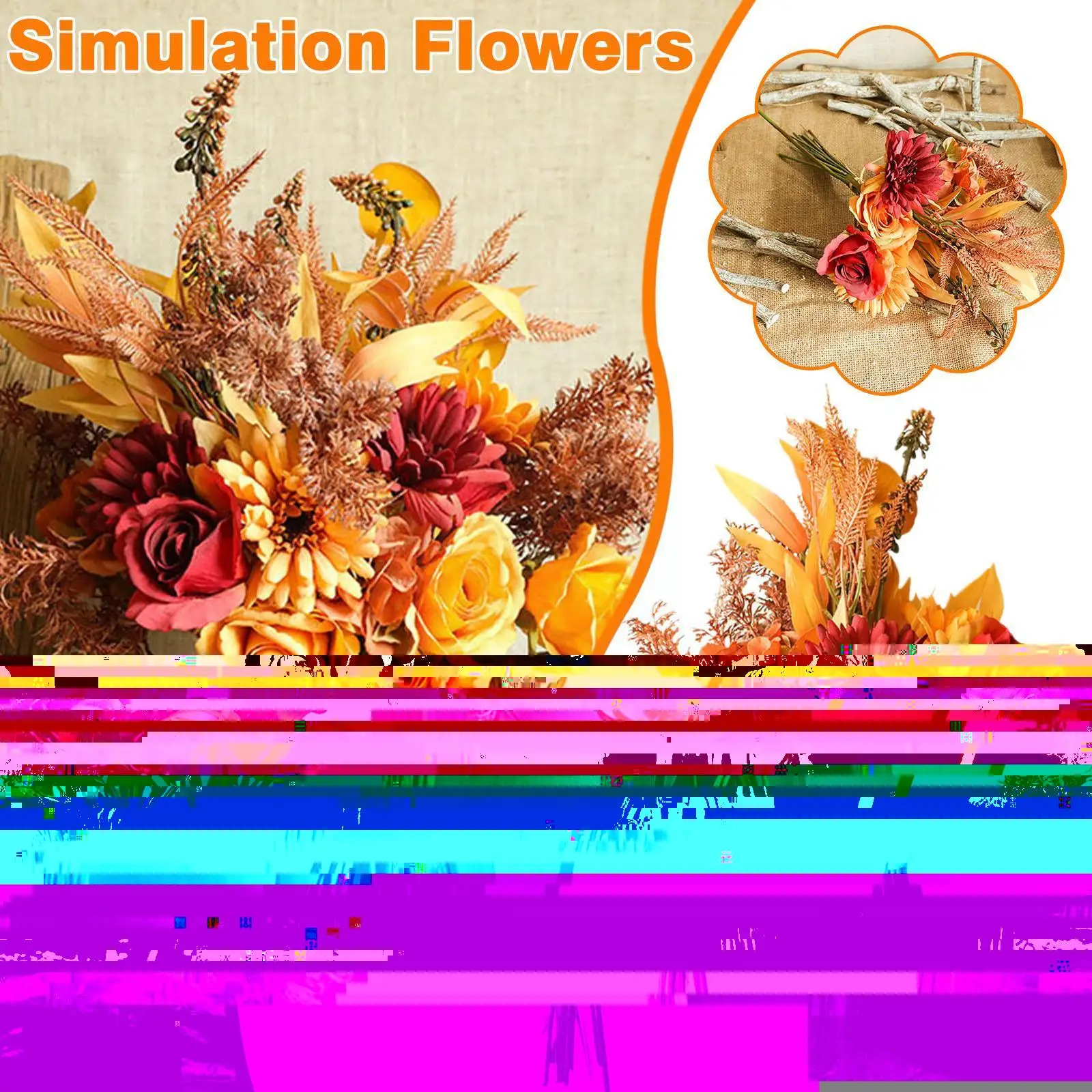 

1pc Autumn Bouquet Fake Rose Dandelion Flowers Fall Daisy Artificial Flower For Diy Home Party Wedding Decoration T3j5