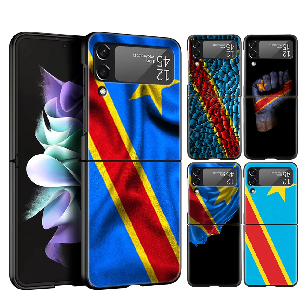 

Твердый чехол для телефона из поликарбоната с флагом Демократической Республики для Samsung Galaxy Z, флип-чехол 6,7 дюйма, черный чехол для Samsung Z, фл...