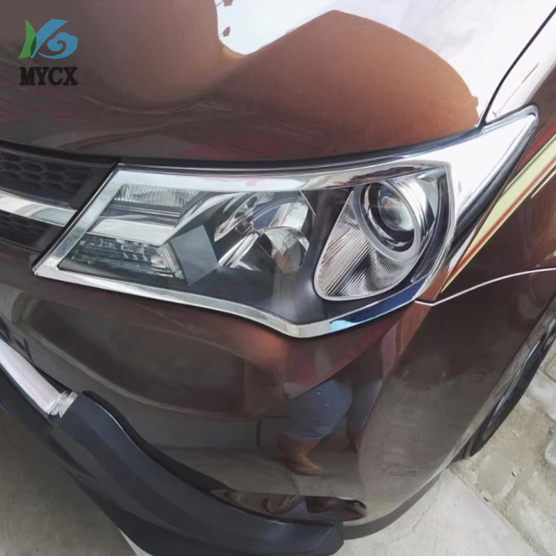 

Для toyota RAV4 RAV 4 2013-2015 внешние ABS хромированные передние фары, крышка фары, накладка, абажур, защитная рамка