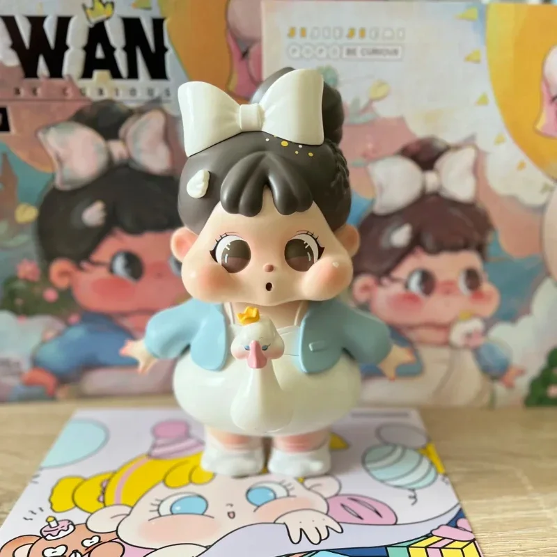 Оригинальная фигурка QOQO Be Curious The White Swan кукла с белым бантом на голове коллекция