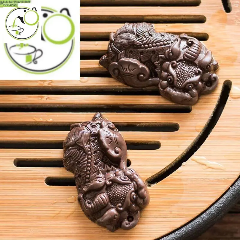 

Украшения для чая ручной работы из фиолетовой глины, 2 шт., модель Храбрых воинов, украшение для чайного стола, украшение для китайской чайно...