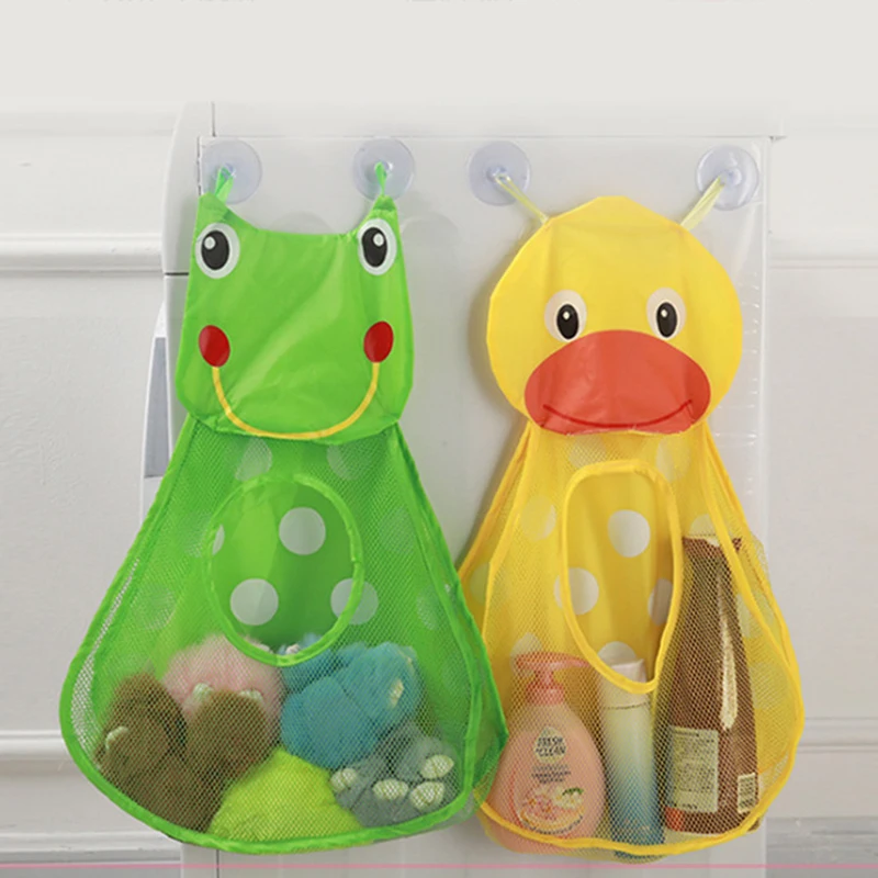 

Baby Bath Toys Storage Bag Cute Duck Frog Mesh Net Bag Kids Water Toys Organizer Suction Cups Bath Game Bag Bathroom Accessaries