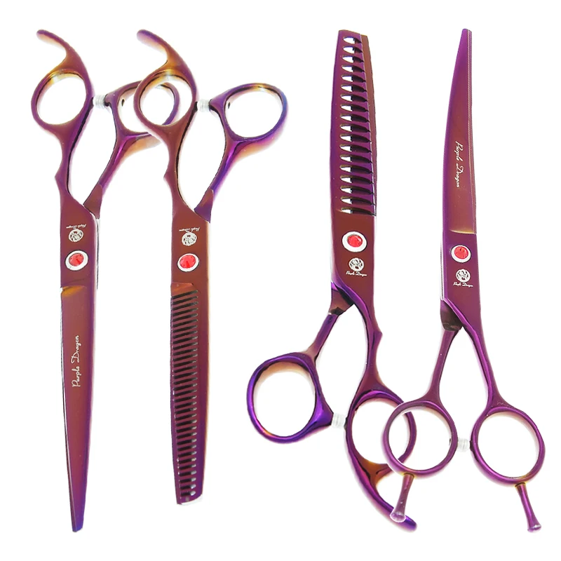 

Набор для стрижки собак и кошек, профессиональные ножницы фиолетового цвета для стрижки и филировки шерсти питомцев В Форме Дракона, 7 дюймов