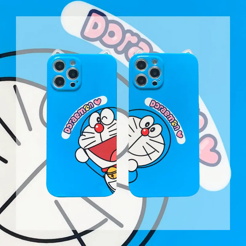 

Cute Doraemon Bandai Cartoon Anime Phone Case for iPhone 11 12 Pro Max XR 7 8 Plus Silicone Shell for Couples Cover Wholesale