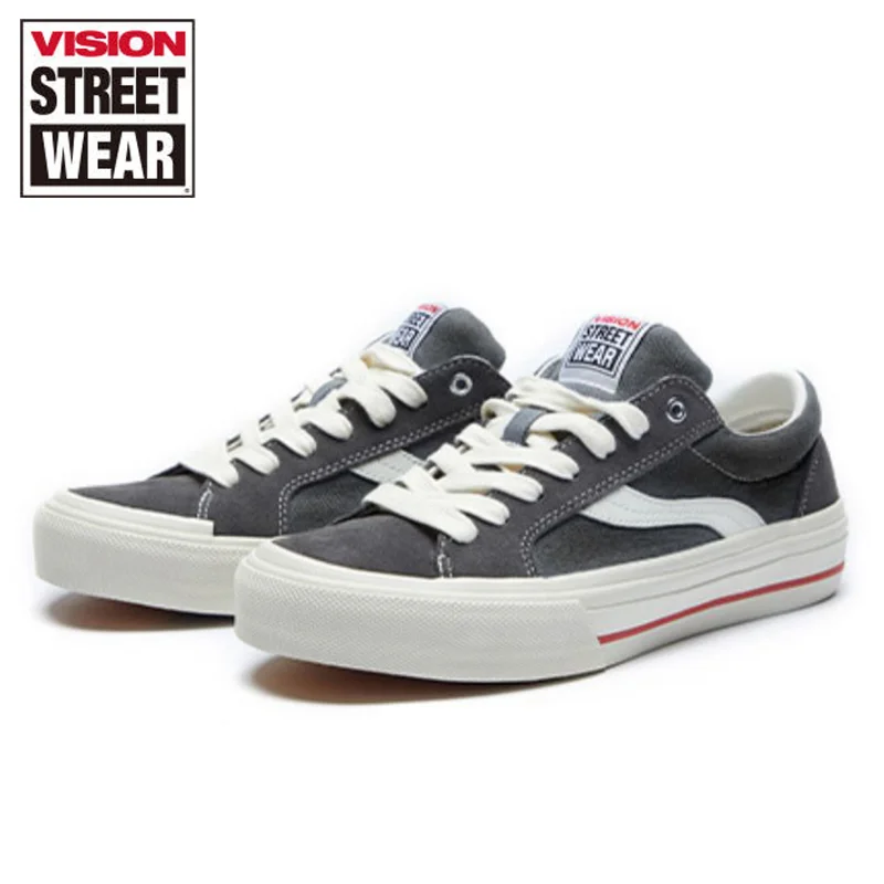VISION STREET WEAR Off White Shoes Low Top Suede Canvas Shoes Unisex Skate Sneakers Fashion Sports Skateboarding Shoes