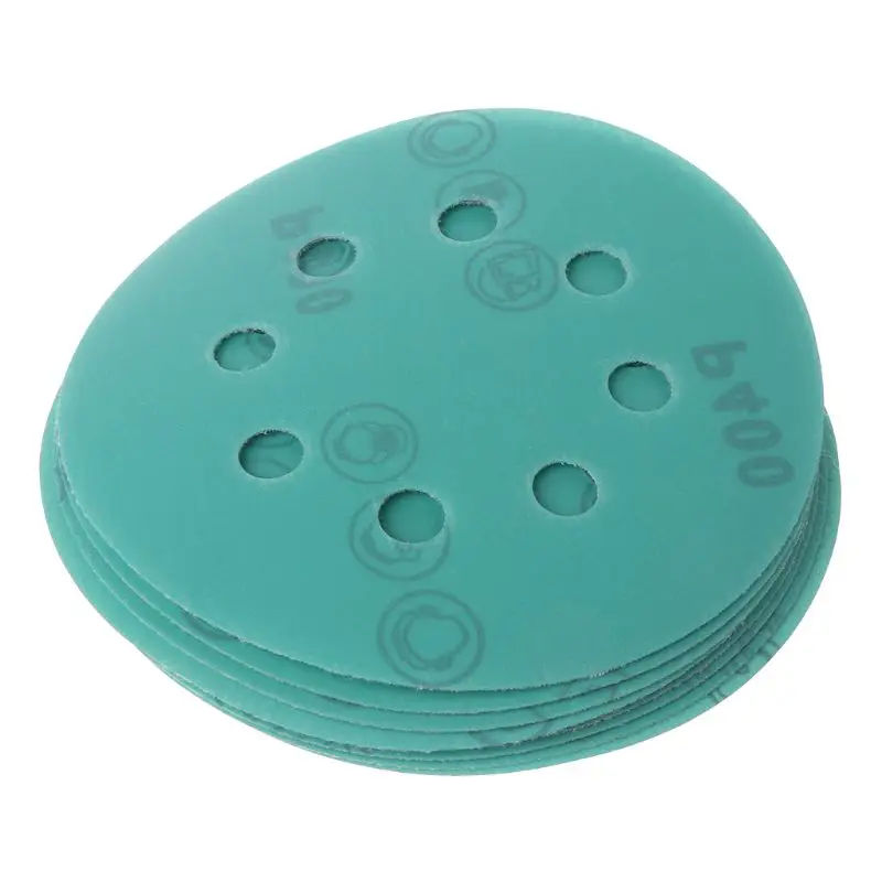 5Pcs 5 Inch 125MM 8 Holes 60 to 2000 Grits Hook and Loop Polyester Film Sandpaper Sanding Disc Abrasive Polishing Tools