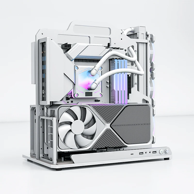 Фото Socooler индивидуальный чехол для ПК «сделай сам» в стиле ITX с поддержкой водяного охлаждения для RX7800 XT GPU Panic Купить тип игровой настольной стойки №1