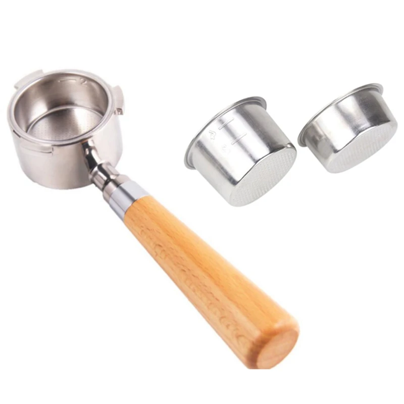 

Coffee Bottomless Portafilter For Delonghi Filter 51MM Replacement Filter Basket Set Coffee Accessories, 3PCS