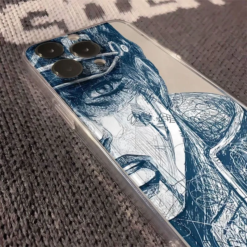 Прозрачный мягкий чехол для телефона с аниме-дизайном JOJO Line Art для iPhone 17e, 17, 16e, 16, 15, 14, 13, 12, 11 Mini, Air, Pro, Max, X, XR, XS Max, 7 Plus (art.: 3920daabdd45d) - 3920daabdd45d