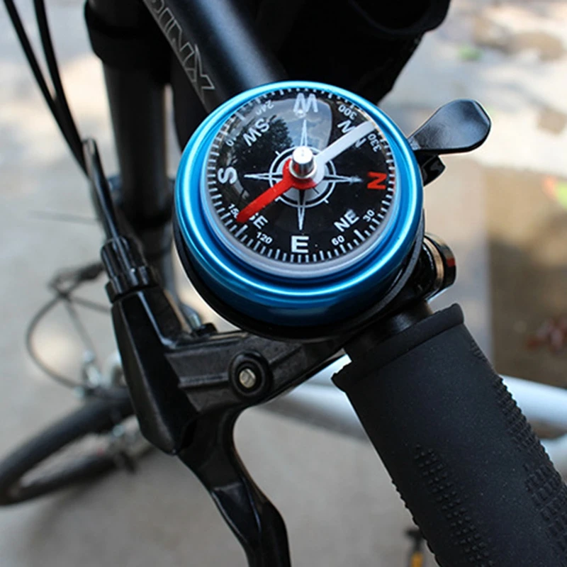 

Велосипедная флуоресцентная звуковая сигнализация из алюминиевого сплава, велосипедный руль, безопасные колокольчики, велосипедный звонок, гудок с компасом для кемпинга