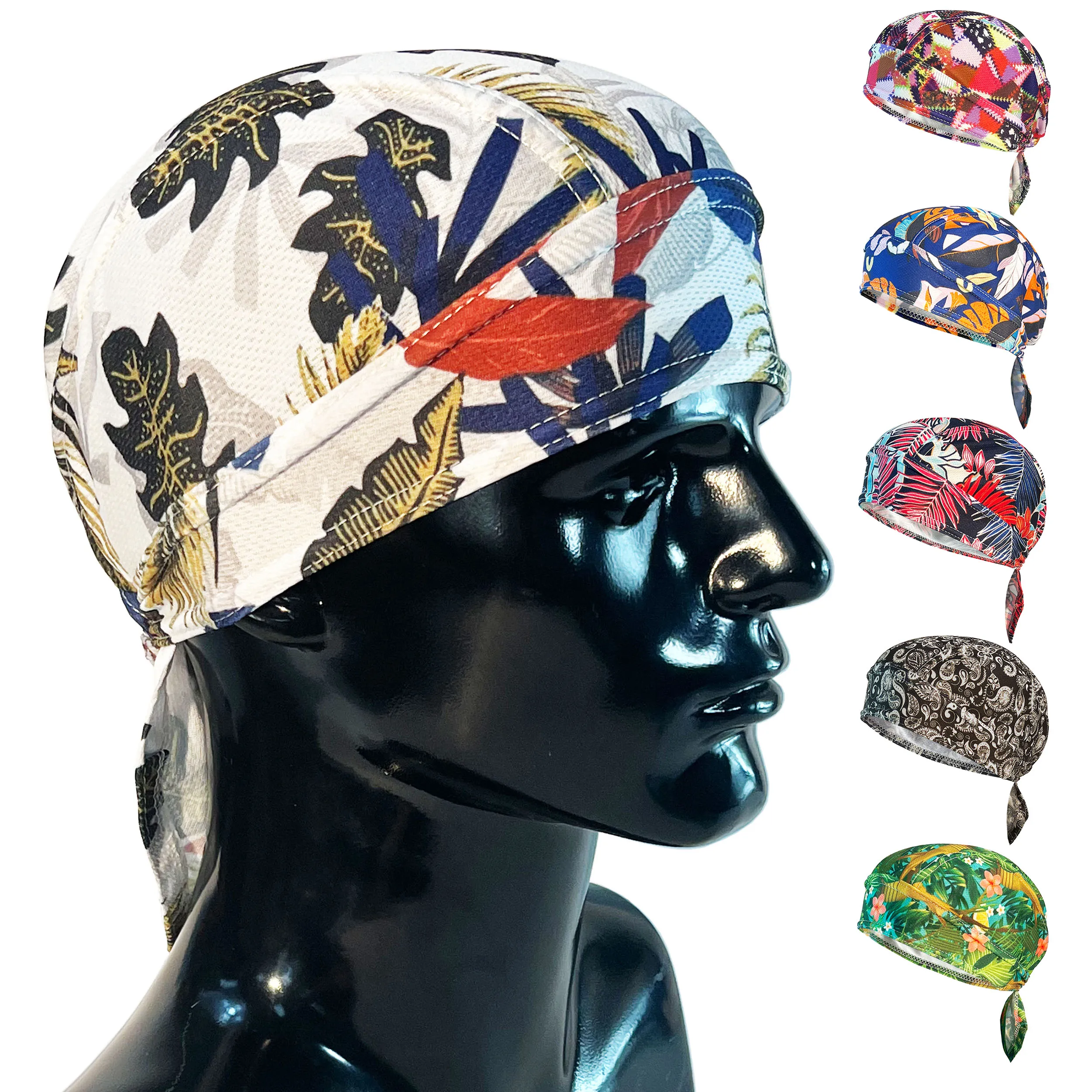 

Summer Mesh Wave Cap Helmet Bottom Long Tail Head Wrap Cycling Beanie Skull Cap