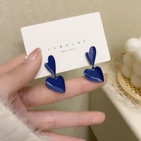 blue brief temperament love drop earrings vintage korean fashion cute earrings jwellery women