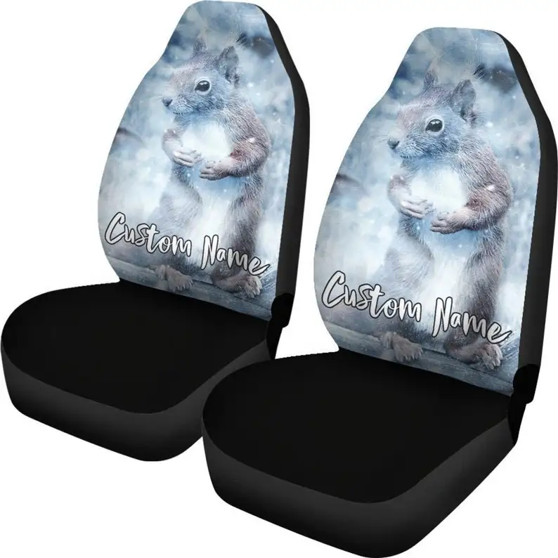 

Squirrel Car Seat Covers (Set Of 2) Universal Front Car and Suv Seat Covers Custom Seat Protector Car Accessory