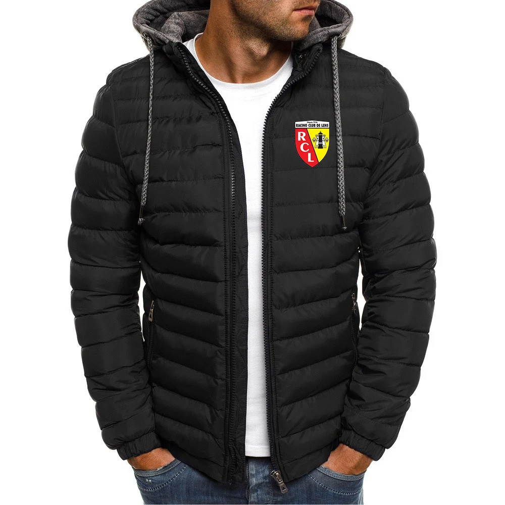 

2023 Euro Club Rc Lens Printed New Jacket Men Long Sleeve Outerwear Clothing Warm Coats Padded Thick Parka Slim Fit Windbreaker