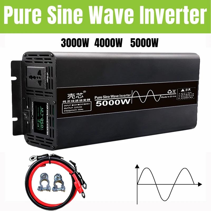 

Инвертор 12 В, 24 В, 48 В переменного тока на 220 В, 110 В, 10000 Вт, 7000 Вт, немодулированный синусоидальный сигнал, Инвертор солнечной энергии, трансфор...