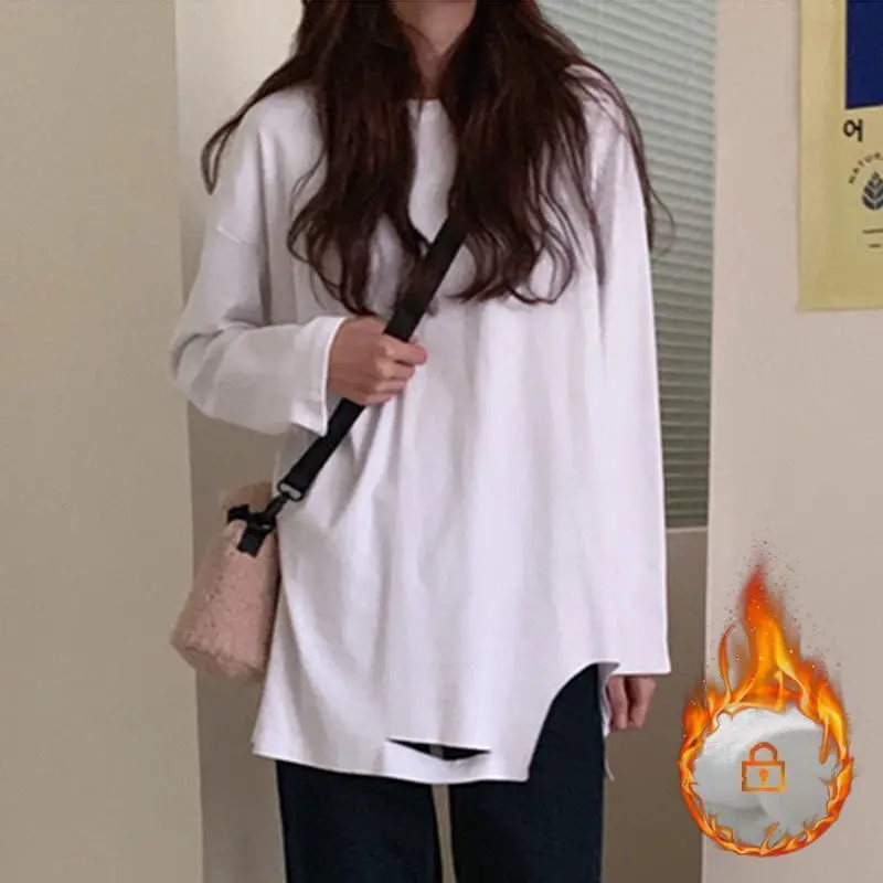 Женские футболки белая Весенняя футболка с дырками женские топы длинным рукавом