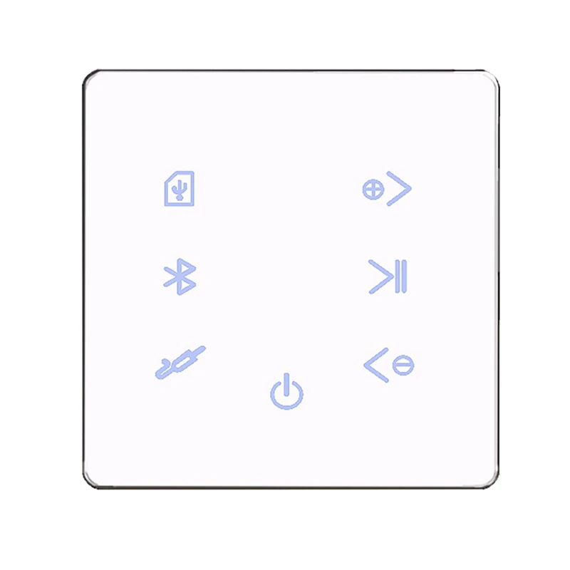 

5-кратный Bluetooth-усилитель в стене, USB, SD-карта, музыкальная панель, фоновая аудиосистема для умного дома, стерео, для отеля, ресторана (белый)
