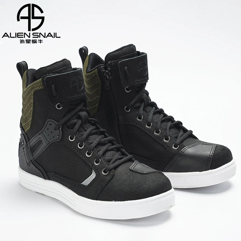Wome Casual Shoes Waterproof Leather Moto Motocross Riding B