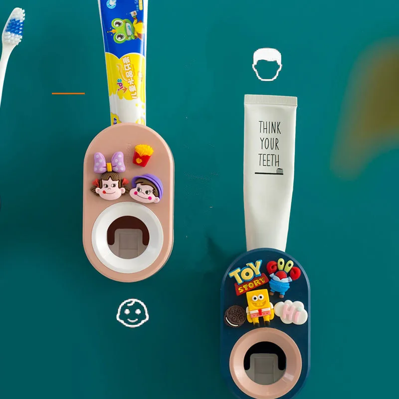 Cartoon Automatic Toothpaste Squeezer Bathroom Wall-Mounted Toothpaste Squeezer Toothbrush Bathroom Accessories Salle De Bain