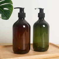 300ml500ml long neck round shoulder bottle with screw pump cosmetic packaging lotion shampoo filling empty care shampoo water