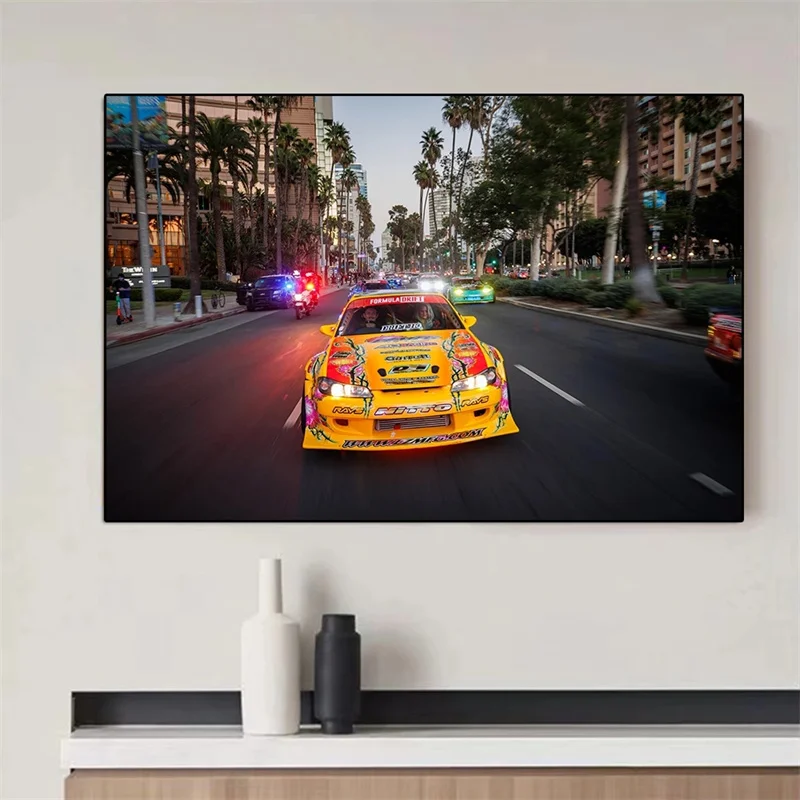 Drift Racing граффити художественный плакат и печать роскошный суперкар искусство