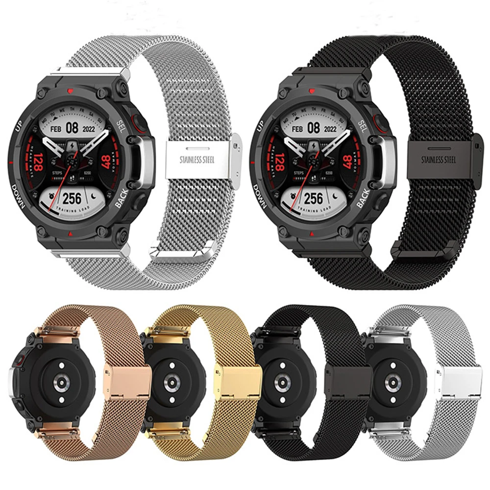 

Ремешок из нержавеющей стали для смарт-часов AMAZFIT T-Rex 2, 22 мм