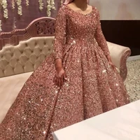 evening prom dresses 2022 elegant woman celebrity party night muslim ball gown gold long plus size dresses