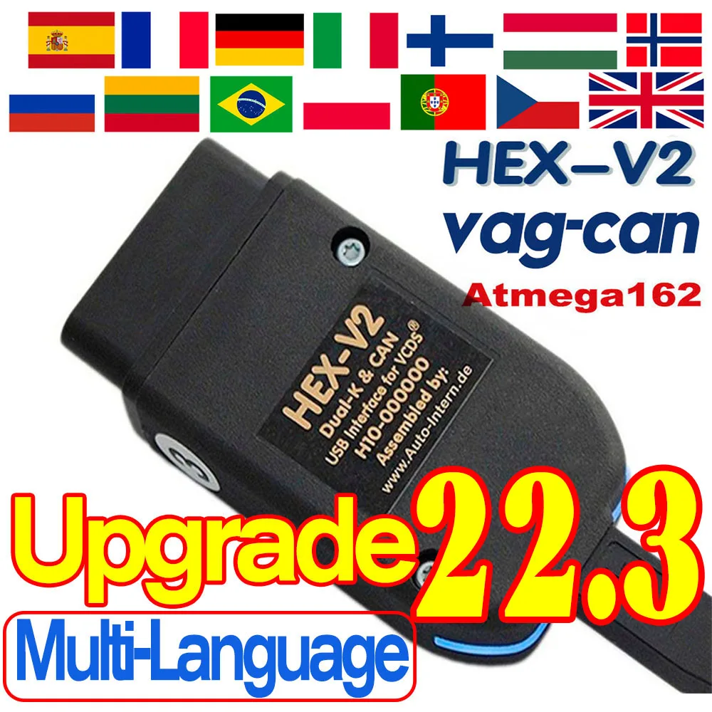 

2022 Newest VAGCOM 22.3.1 VAG COM 21.9 For HEX V2 Interface FOR VW AUDI Skoda Seat VAG 22.3 English Polish German French Spanish