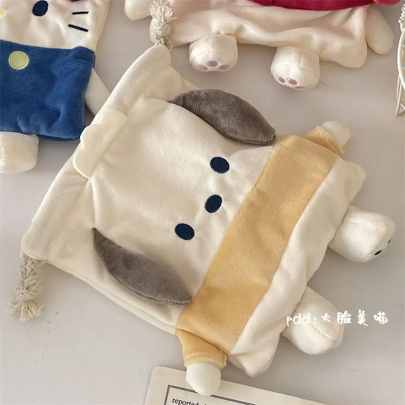 

Sanrio Kuromi Japanese Cute Storage Bag Girl Heart Cartoon Plush Large Bundle Pocket Portable Cosmetic Bag Snack Storage