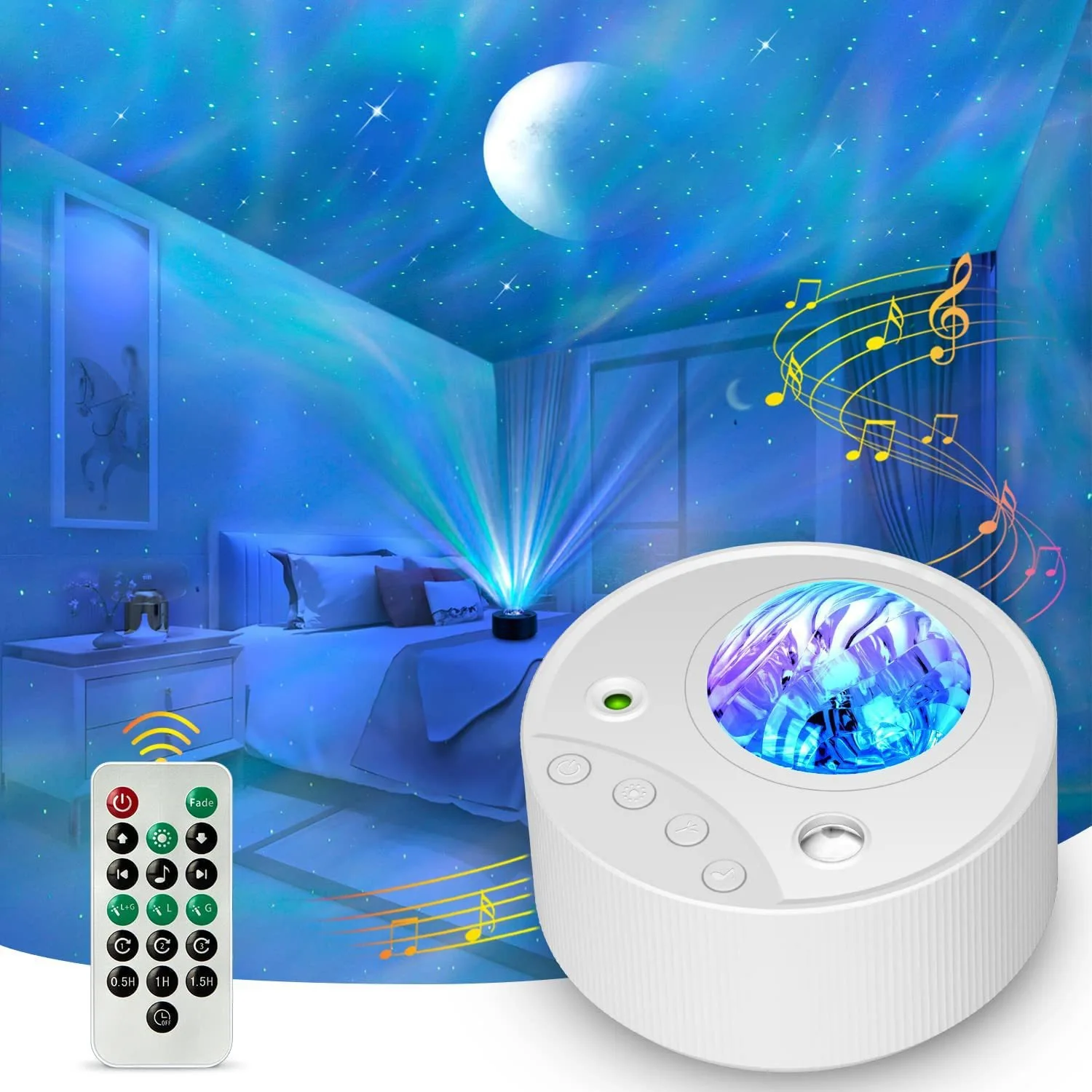 

LED Aurora Star Projector Nightlights Galaxy Light Projector with Remote Control Starry Sky Projection Lamp Kids Room Decor Gift