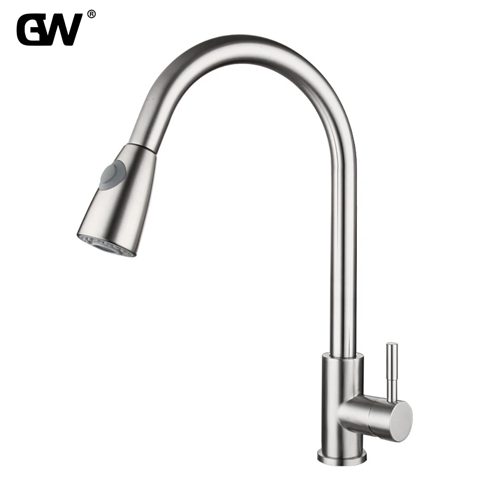 

Смеситель кухонный с одним отверстием и выдвижным носиком