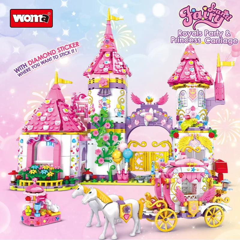 

WOMA Princess Castle Building Blocks Sweet Home Toy House Girl Brick Set Assembly Small Particle Building Block Puzzle Toys
