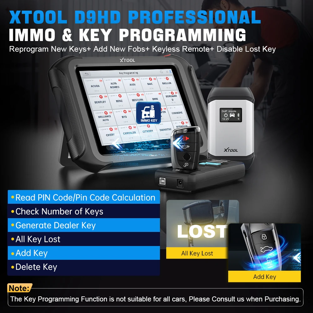 XTOOL D9HD Сверхмощный грузовик Автомобильный сканер Топология Программирование