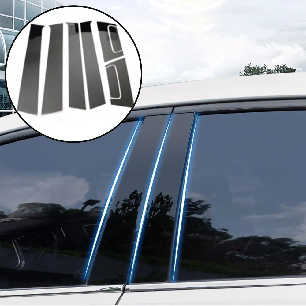 Глянцевые черные столбы для автомобильных дверей окон отделочные накладки