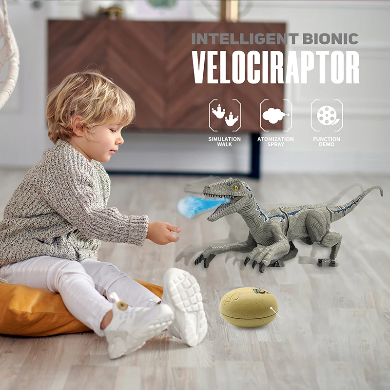 Радиоуправляемые игрушки модель животного Электрический динозавр Раптор