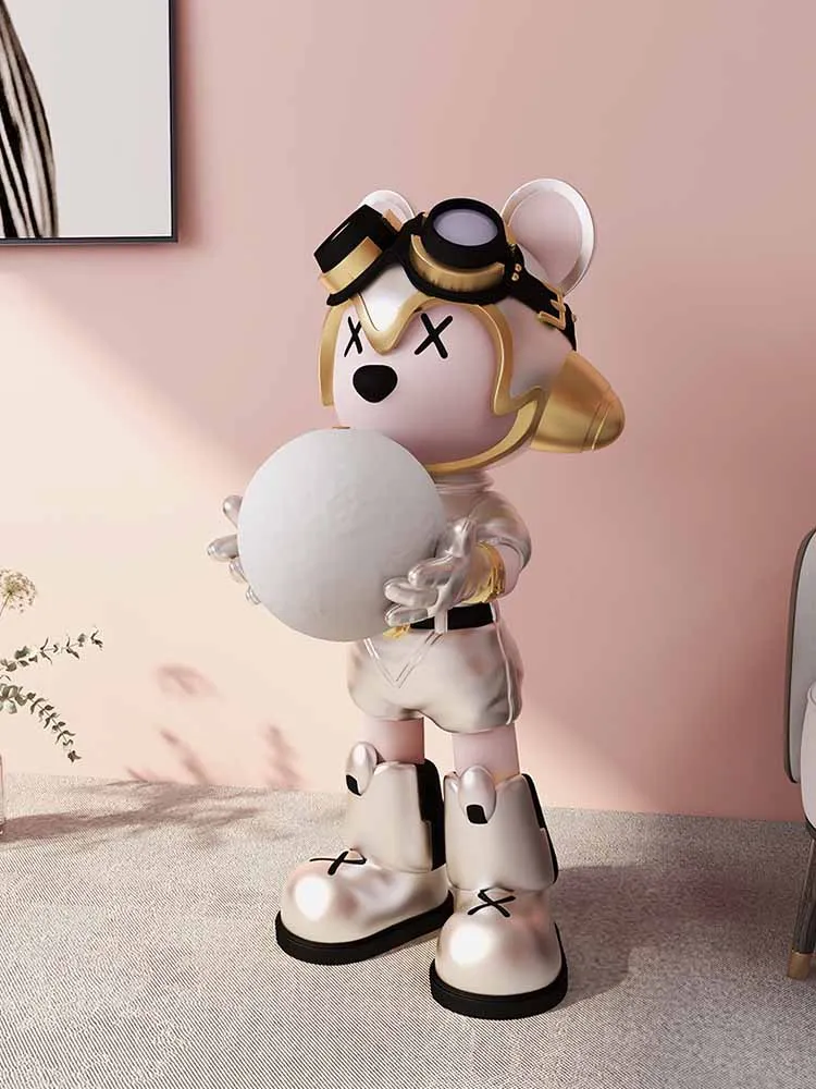 Мультяшный медведь статуя украшение для гостиной модная скульптура современное