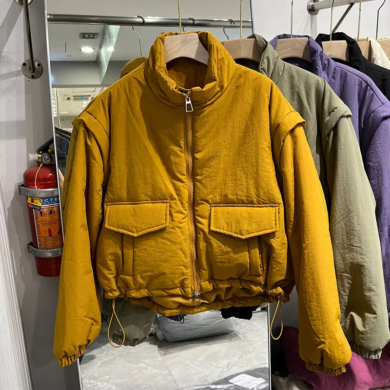 Korean Series Stand Collar Thickened Cotton-Padded Coat Short coat Women 2024 Winter New Warm Loose All-Matching Co...