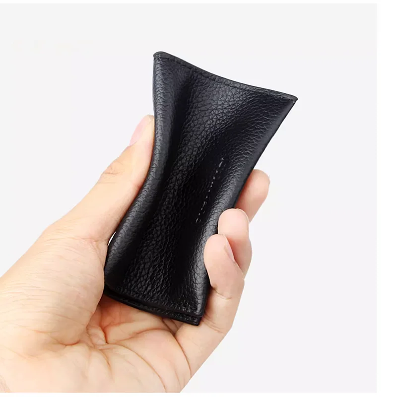 2023 New Ultra-thin Compact Card Box Women's Exquisite High-end Card Bag Cow Pickup Clip Men's Leather Thin Card Clip