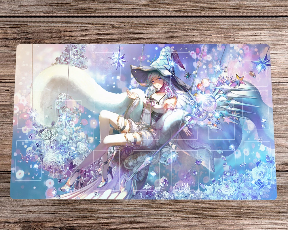 

YuGiOh TCG CCG Playmat Rilliona The Magistus of Verre Trading Card Game Mat & Zones & Bag Anti-slip Desk Pad Mousepad 60x35cm