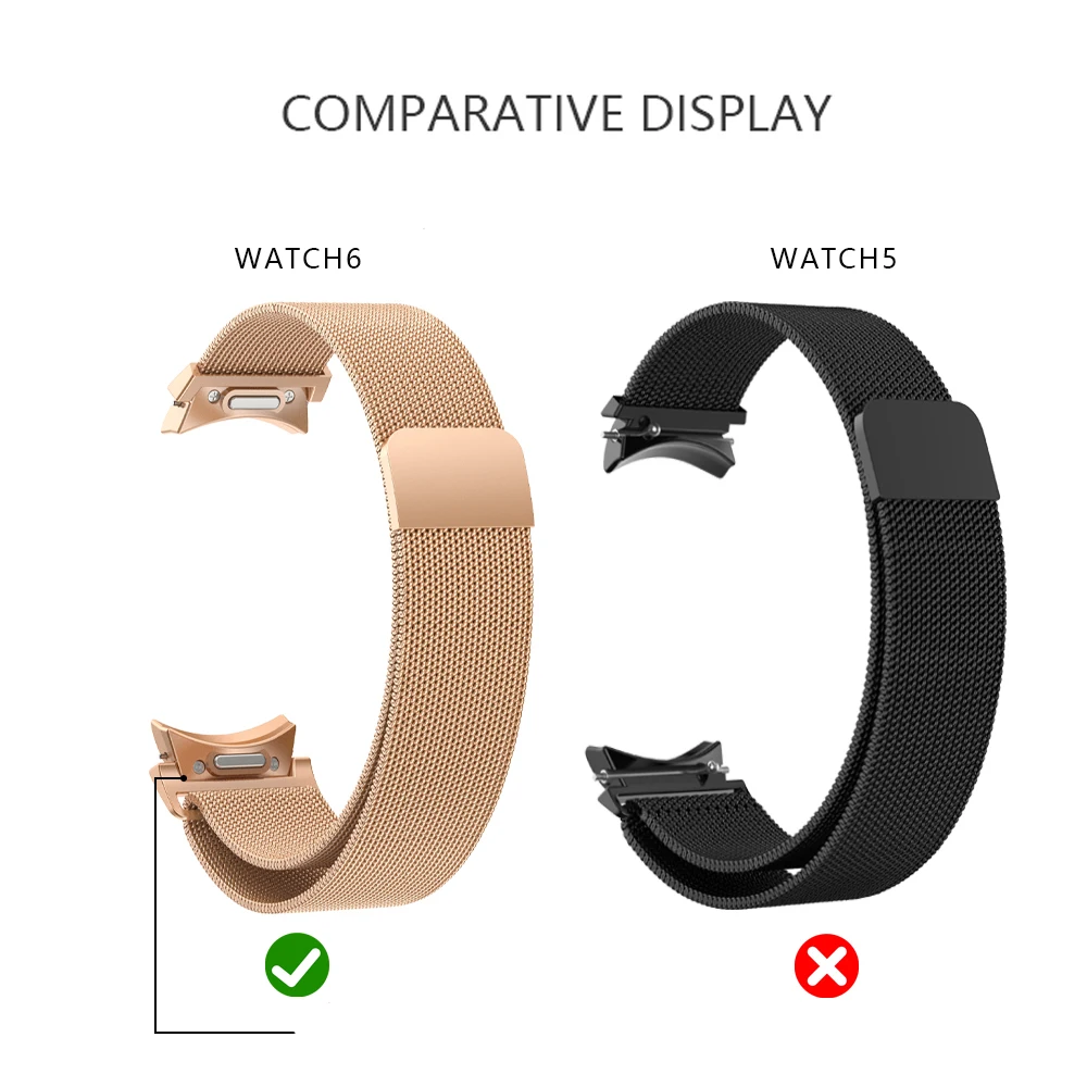 Фото Быстросъемный миланский ремешок без зазоров для Samsung Galaxy Watch 7 6 5 4 Classic 43 47 мм 40 мм 44 мм 42 46 мм 5Pro 45 мм Ремешок с магнитной петлей №2