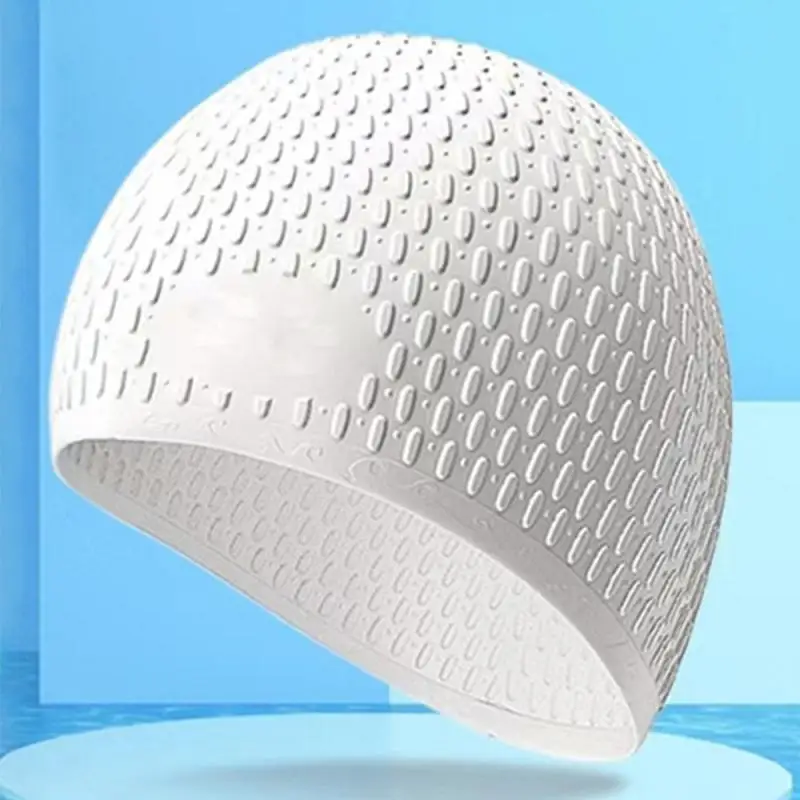 

Unisex Swimming Cap Silicone Water Droplets Pattern Swimming Cap Multicolour Ear Protection Hair Care Adult Swimming Hat