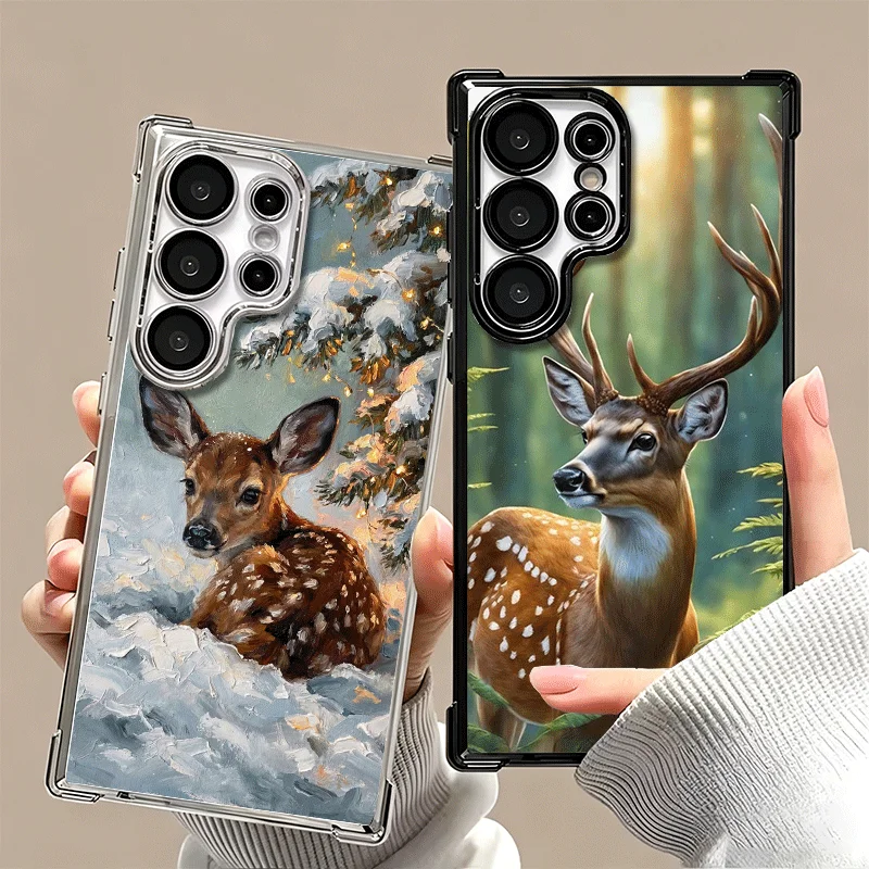 Фото Чехол для телефона с рисунком оленя/лося для Samsung Galaxy S25 S26 Edge S24 S23 Ultra S22 S21 Plus S20 FE, противоударный, с защитой от падений №3