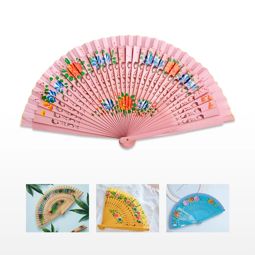 Folding Fan Wood  Spanish Fan for Dancing Printing Hand Folding Fan Home Decoration Ornaments Craft Gifts for Guest Japanese