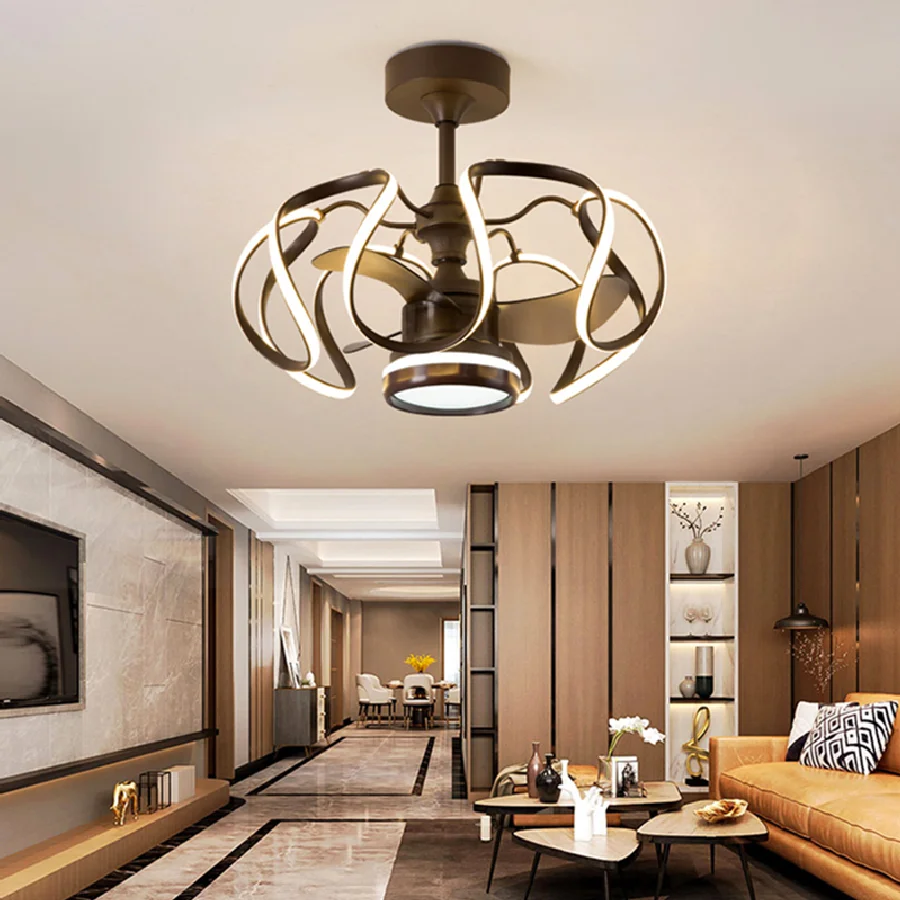 

Светодиодный Невидимый потолочный вентилятор для спальни, декоративная лампа для столовой, потолочные вентиляторы светильник дистанционн...