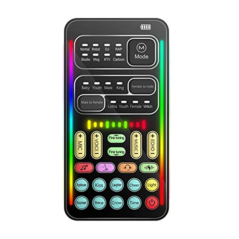 

1 Set Handheld Voice Disguiser Mini Sound Card With 8 Sound Effects Sound Changes For Mobile Phone