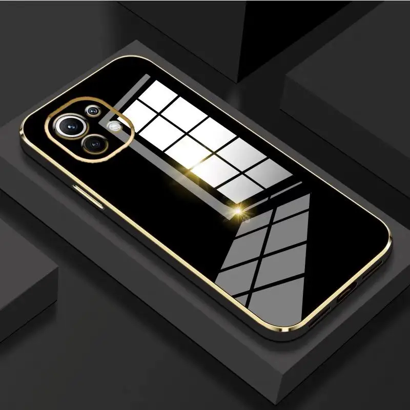 

Luxury Plating Phone Cover For Xiaomi 11T Pro 12 Case For Xiaomi Mi 11 Lite 5G NE Mi11 Lite Mi 11 Cover Square Silicone Case