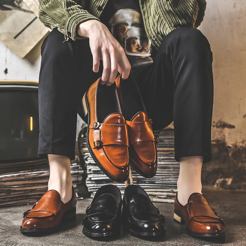 

Men Leather Shoe Pointed Versatile Trend Casual Business Shoe Zapatos De Vestir Hombre Sapato Social Masculino Couro Shoes Men