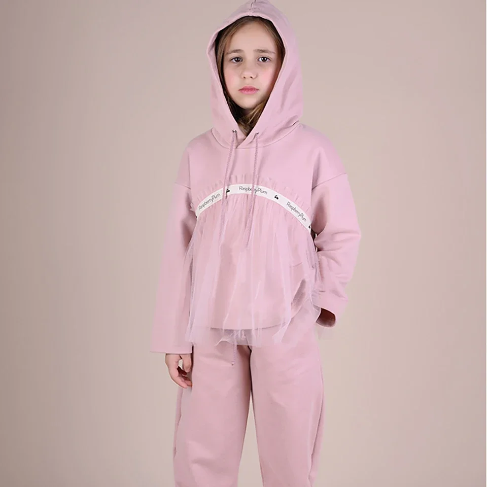 Сетчатое платье принцессы для девочек новинка 2024 RAS Осеннее детское газовое худи